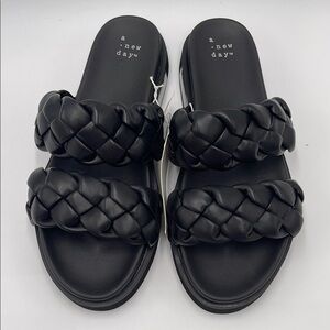 A New Day Black Braided Sandals